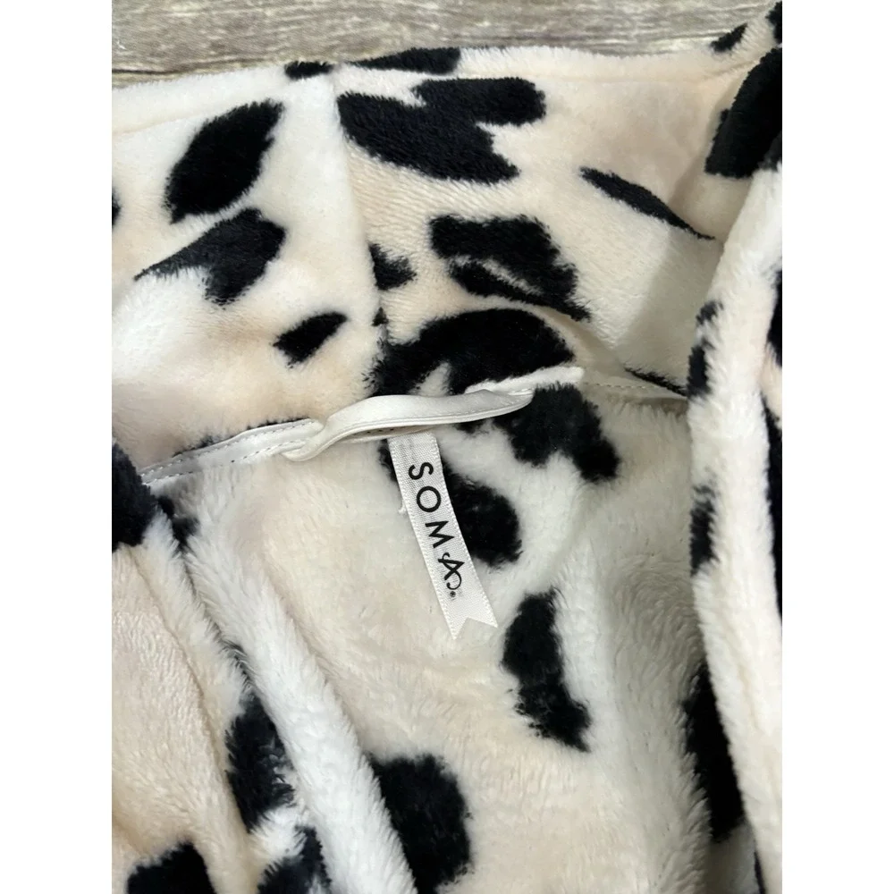 SOMA Wildest Dreams‎ Short Plush Animal Print Tie Bathrobe Size L/XL Gorgeous
